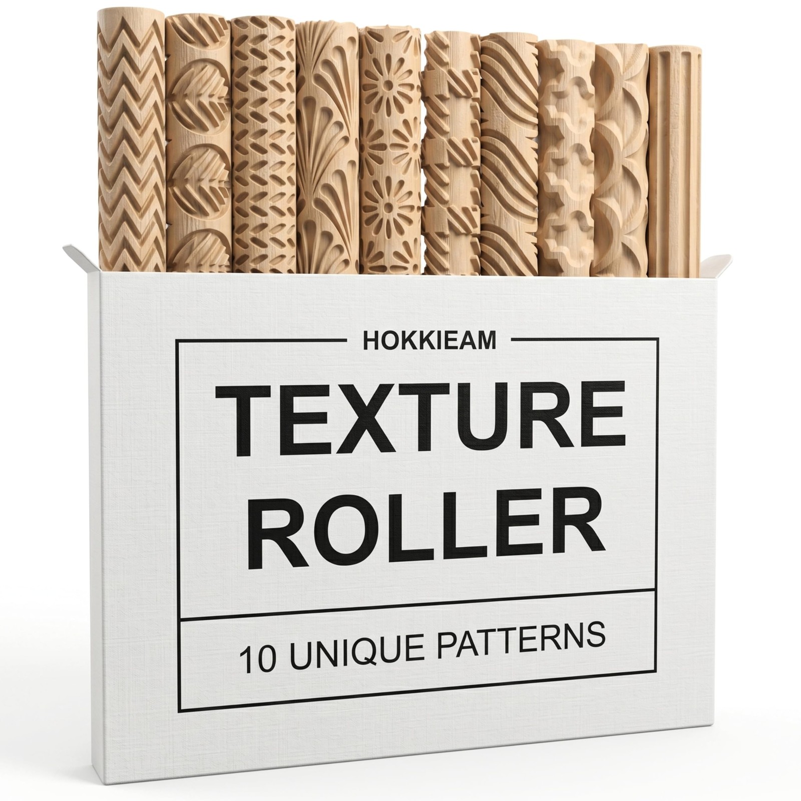 Clay Texture Rollers | 10-Pack Polymer Clay Texture Roller Set for Pottery & ...