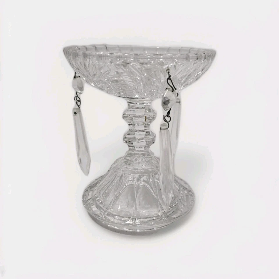 Schöner Hochwertiger Kristall Kerzenständer mit Glasprismen Kerzenhalter Vintage - Bild 1 von 4