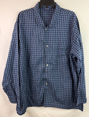 Club Roon Blue Plaid Button Up Long Sleeve Shirt Men's Size XL