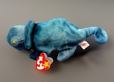   RAREST  Ty Beanie Baby Rainbow Chameleon 1997 Retired Tag Errors Wrong Fabric
