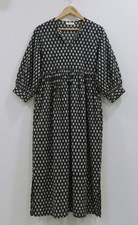 Handmade Cotton Midi Dress Block Print Boho Summer Women Clothing