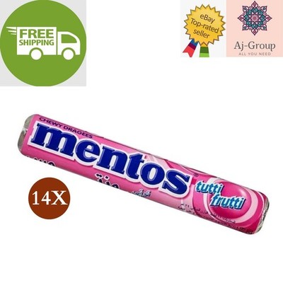 14 Pack X Mentos Chewy Candy tutti frutti Flavor Halal (29 Gram)  FREE SHIPPING 