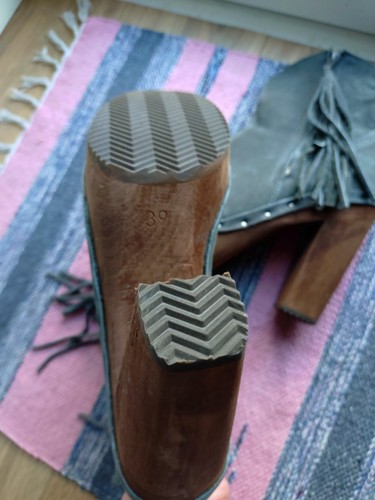 XUZ Lederstiefel High Heels Plateau Fransen Hippie Ibiza Festival Wildleder 39 - Bild 3 von 6