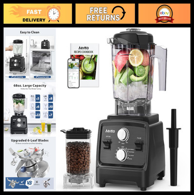 Powerful 1800W Kitchen Blender & Grinder Combo, 68Oz BPA-Free, Smoothies & Ice C