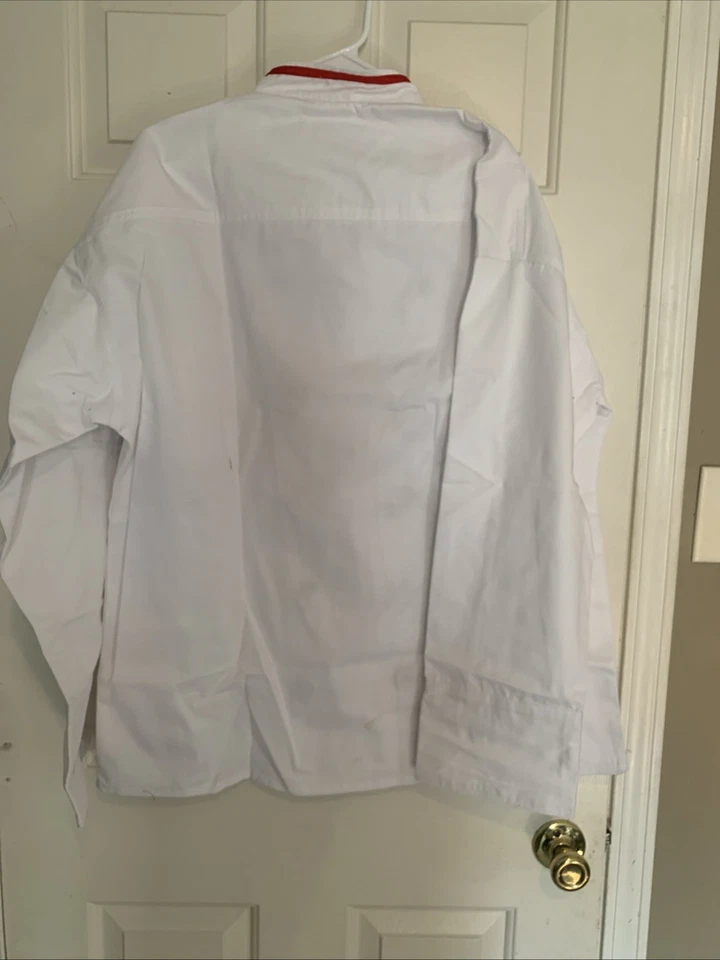 Chef Coat Uncommon Threads Large L White Restaurant Kitchen Uniform Button Up - Image 4 of 4
