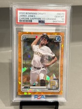 🔥 2020 Bowman Draft Chrome Sapphire Jared Jones 1st Purple /25 PSA 10 Pirates