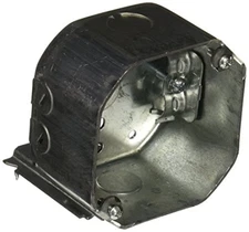 Hubbell Raco 4 in. Octagon Box, Drawn, 2-1/8 in. Deep, Two 1/2 in. KO's & NMSC C