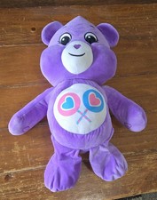 Purple Care Bear "Share Bear" 24 Inches Used Hearts on hands and feet
