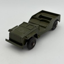 VTG 1950s Era Tootsietoy Army Military Jeep Diecast Olive Green 4” ✅ Made In USA