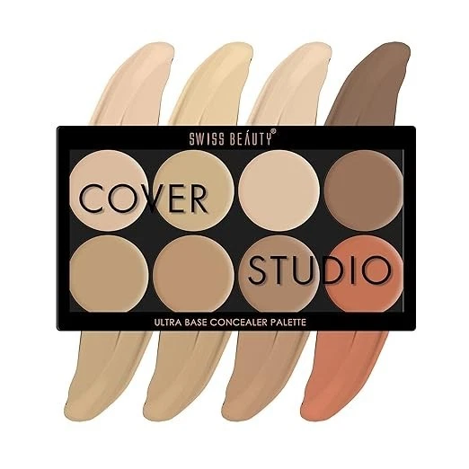 Swiss Beauty Ultra Base Concealer Radiant, Cream Palette | Light Weight Multi-Pu - Image 3 of 4