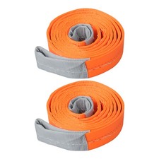 2 Pack 18800 Pound Capacity  2" x 10 Ft Polyester Lifting Sling Straps - Orange
