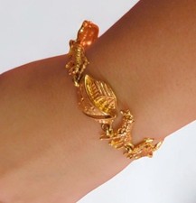 Noahs Ark Gold-Tone Charm Bracelet With Animal Design & Clasp Closure