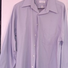 Van Heusen Men's Blue Cotton Solid Classic Fit Non-Iron Dress Shirt 17 34/35