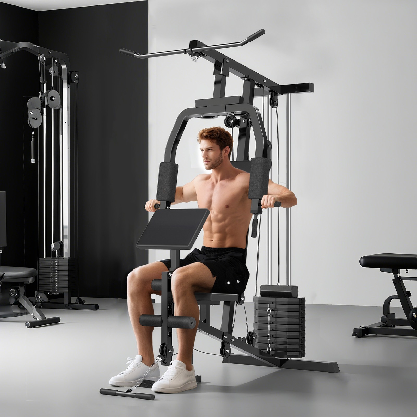 Multifunctional Workout Station for Chest Presses and Pull Up Exercise, 264 lbs