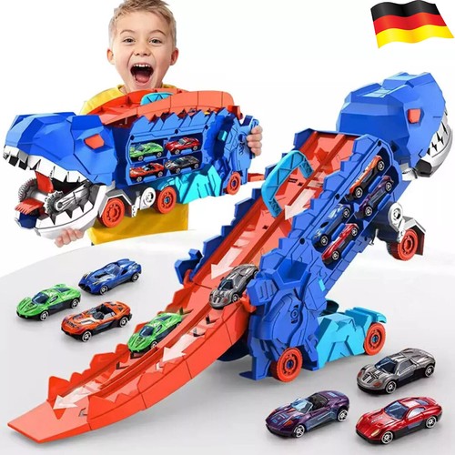 `LKW-Dinosaurier-Transport-Fahrzeug mit 8 Dino-Auto Spielzeug Kinder Geschenk - Bild 1 von 13