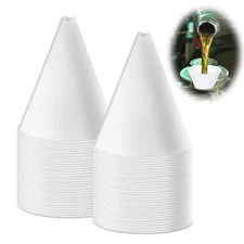 60 Pcs Disposable Engine Oil Funnels- Paper Funnels for Motor Oil- Automotive...