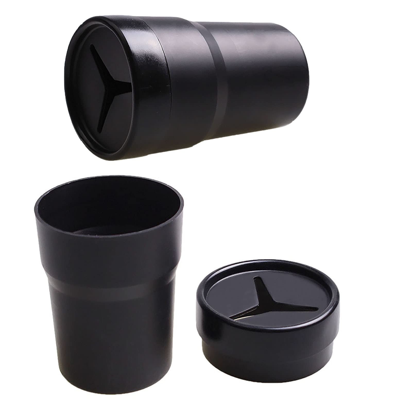 Car Change Holder with Lid Automotive Plastic Garbage Cans 250 mL (0.06 Gallo...