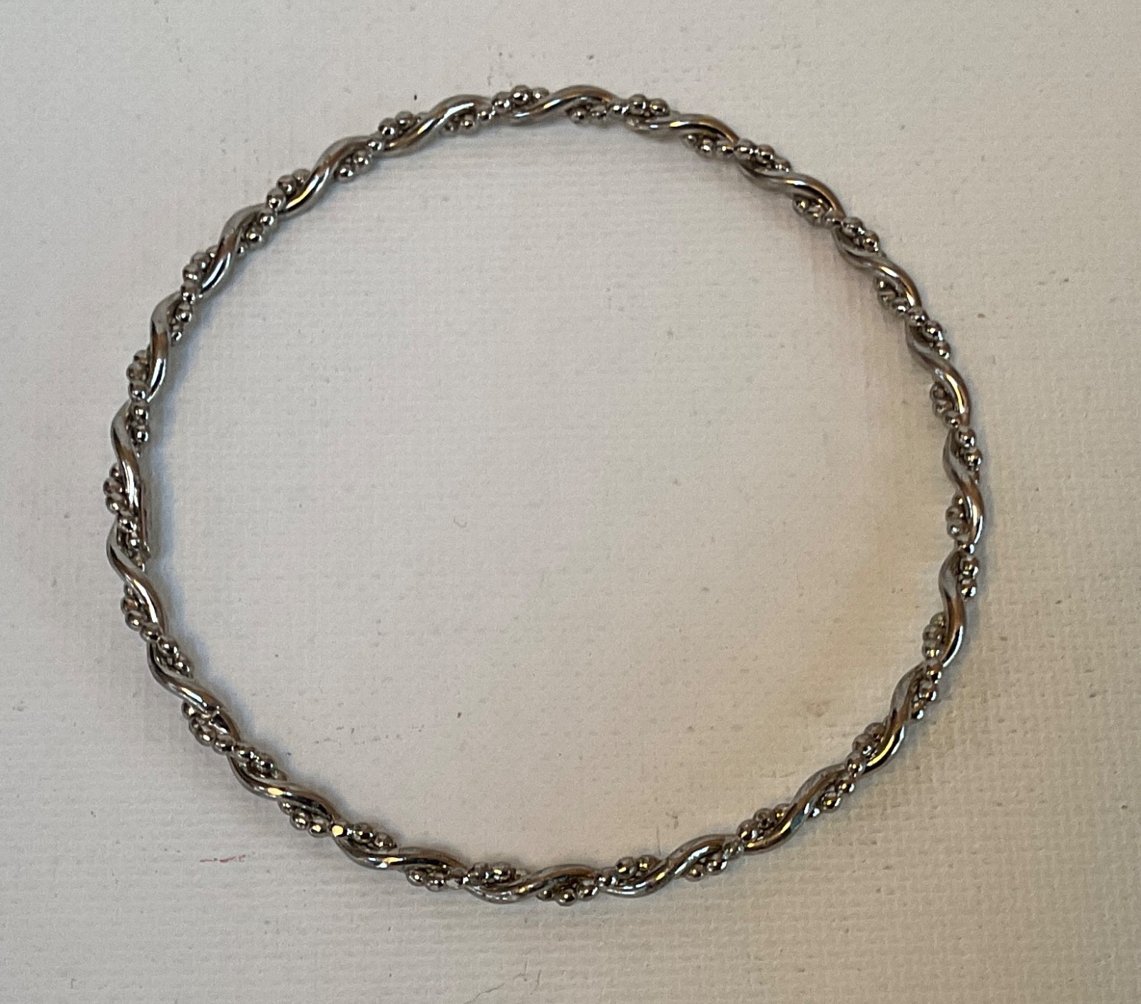 Sterling Silver Bangle Infinity Bracelet. Marked.… - image 3