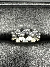 New Condition Sterling Silver Paw Prints Band Ring 925 Size 7