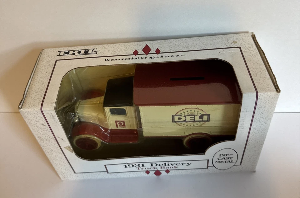 Camión de reparto Ertl Publix Deli escala 1:34 fundido a presión 1931 banco IGA 65 aniversario con Foto 3 de 4