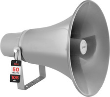 Indoor Outdoor PA Horn Speaker - 13.5 Inch 50 W Powered Compact Loud Sound