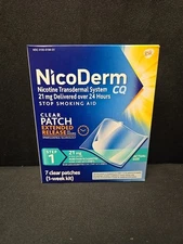 NicoDerm CQ Clear Patches 7ct 1 Week Kit Step 1 Extended Release Exp 9/27