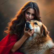 Digital Image Picture Photo Wallpaper Background Desktop Dog Love AI Art Product