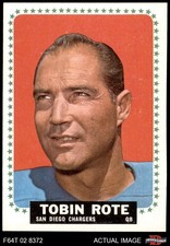 1964 Topps #171 Tobin Rote Chargers SHORT-PRINT Rice 7 - NM