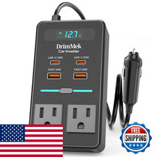 Drimmek 300W Car Power Inverter Dc 12V To 110V Ac Car Plug Adapter Led Display