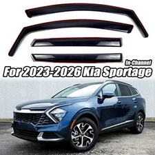 In-channel For 2023-2026 Kia Sportage Smoke Tinted Window Visor Wind Rain Guard