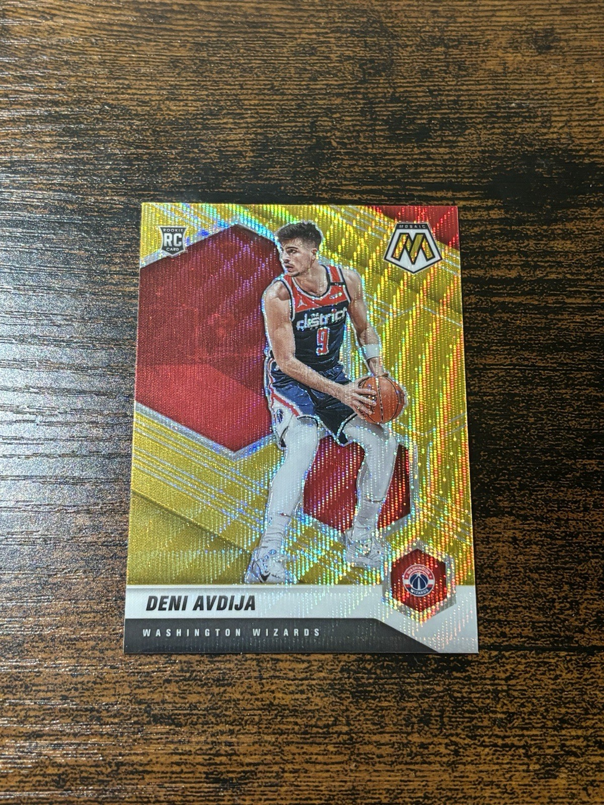 2020-21 Panini Mosaic Deni Avdija Asia Gold Wave Prizm True Rookie #217 RC SSP