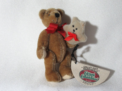 Ganz Cottage Collectibles Bear 3'' ARNOLD w/puppet Miniature by Lynda Kunz