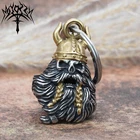 Viking Warrior Skull Motorcycle Bell Good Luck Biker Bells & FREE Bell Hanger