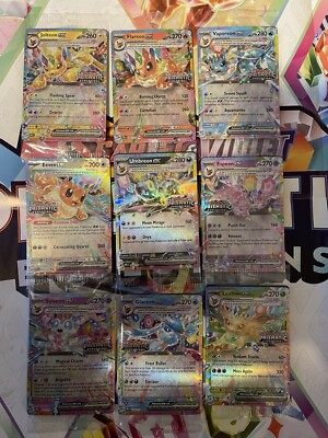 9 EX Prismatic Evolutions STAMPED Sealed Promo Cards Surprise Box FAST SHIP