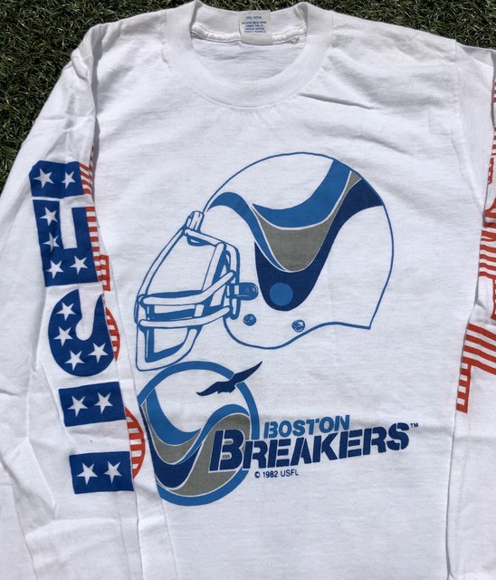 Vintage USFL Boston Breakers T Shirt Long Sleeve Men’s S USA 80s