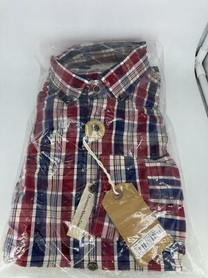 T.M.Lewin Button-Down-Hemd rot marineblau kariert Small TD024 DD 09