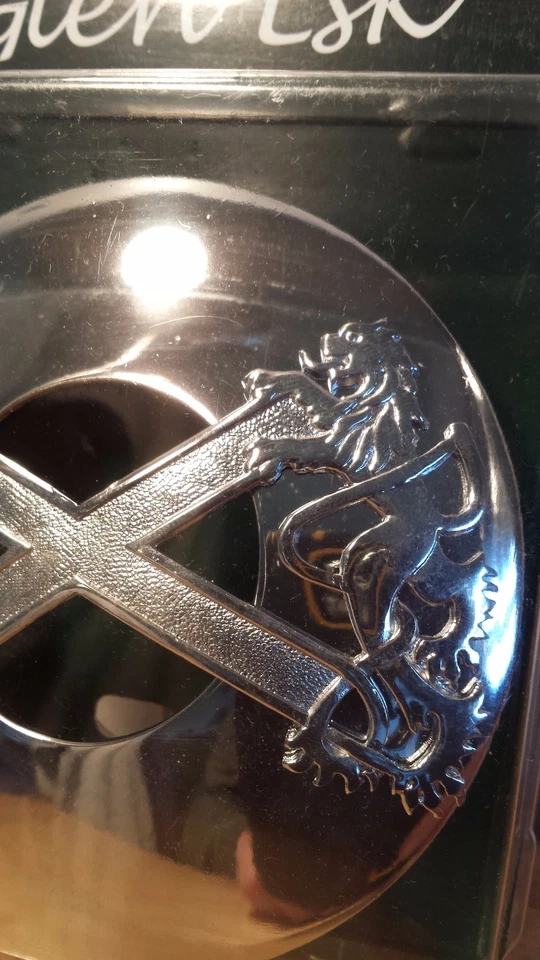 Broche escocés a cuadros Glen Esk para hombre diseño Saltire falda escocesa nuevo en caja Foto 4 de 4