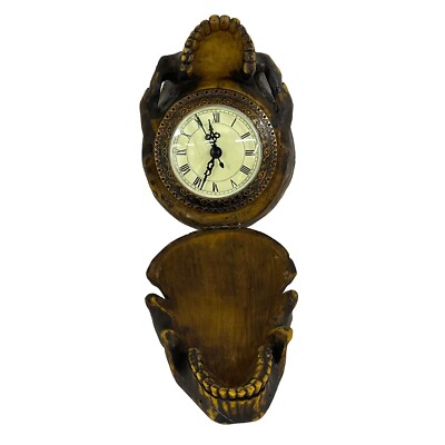 The Time Keeper Hinged Skull Clock Statue
