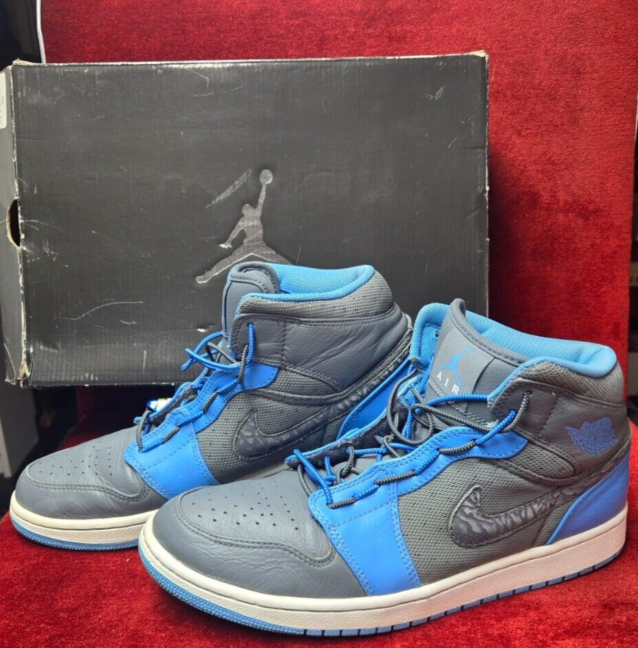 Nike Air Jordan 1 Retro Mid Phat UNC Blue Grey Men's Size 10