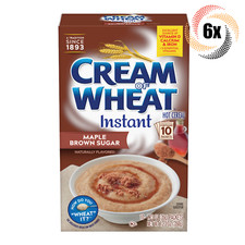 6x Box Cream Of Wheat Maple Brown Sugar Instant Cereal | 12oz | 10 Packets Each