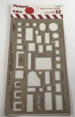 Vintage Pickett Architectural House Furniture Indicator Template 111Pi / NEW