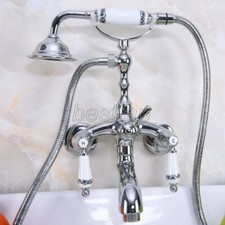 Polished Chrome Bathroom Claw foot Tub Faucet / Filler With Hand Shower sna218