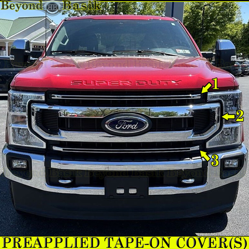 2020-2022 Ford F250-F600 XLT Chrome Grille Cover Overlay Insert  