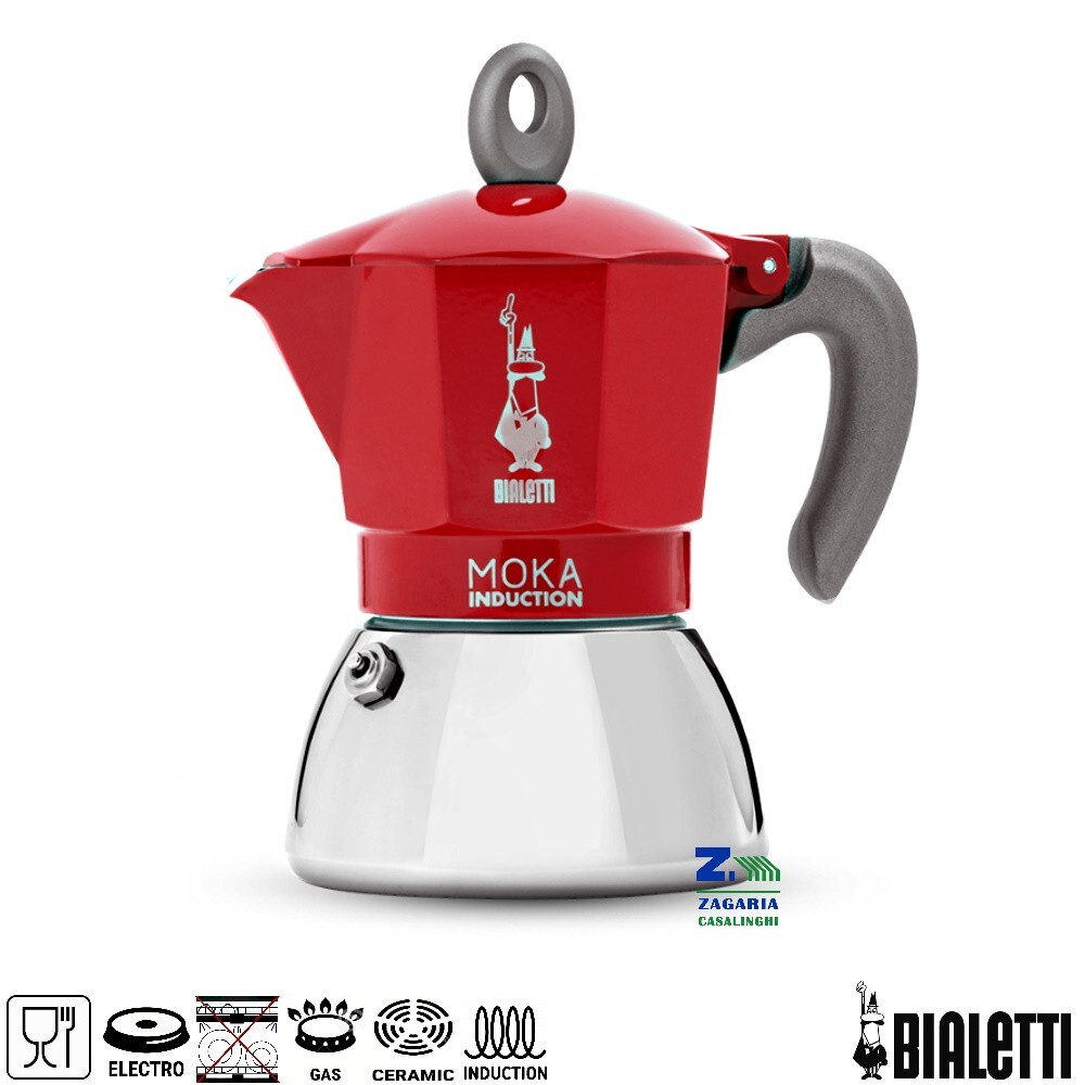 CAFFETTERIA BIALETTI MOKA INDUCTION 2 TZ ROSSA ADATTA ANCHE PER PIANI INDUZIONE