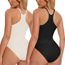 Women Bodysuit Tummy Control Full Body Shaper Slimming Shapewear Raceback Top