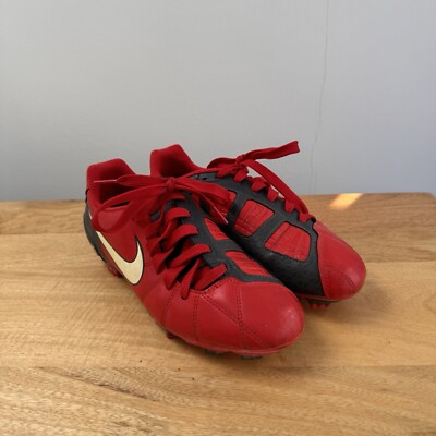 Seltene Nike Herren T90 Shoot III 3 FG 385402-611 Rot Fußball Fußballschuhe UK5