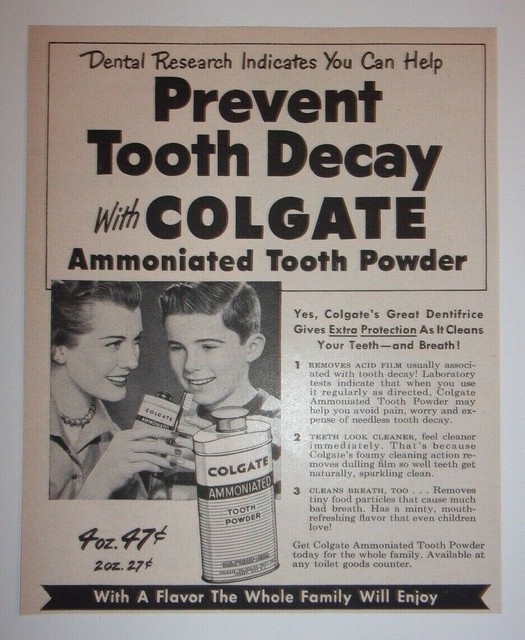 1953 Colgate Ammoniated Tooth Powder Advertisement eBay