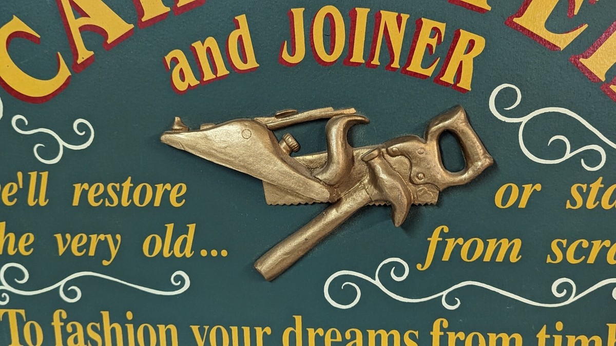 Vtg Retro Antique Style Carpenter And Joiner Wooden Sign | eBay