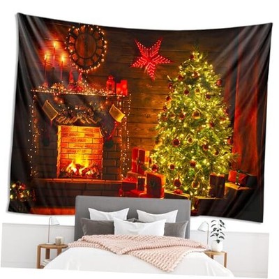  Christmas Tapestry Christmas Tree Wall Tapestry Xmas Fireplace Star Wall 