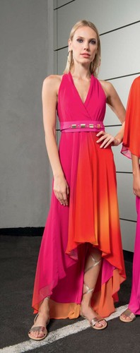 Edas abito vestito lungo Sobito donna da cerimonia corto davanti lungo  dietro | eBay